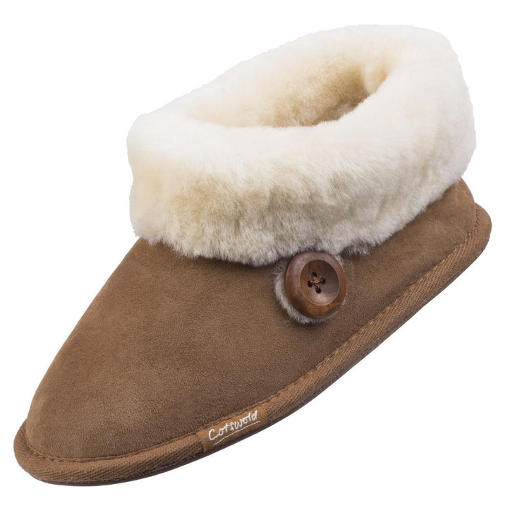 Cotswold Wotton Sheepskin Bootie Chestnut
