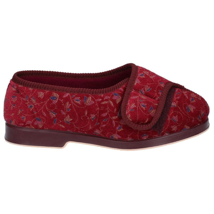 GBS Nola Extra Wide Fit Ladies Slipper Wine