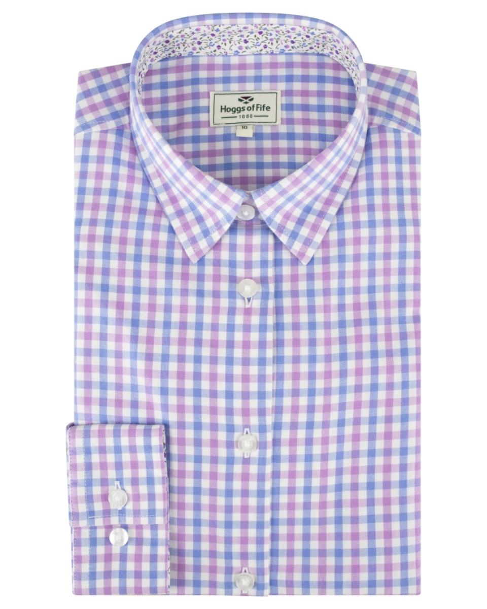 Hoggs of Fife Becky Ii Ladies Cotton Shirt - Pink/Blue