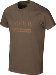 Harkila logo t-shirt 2-pack Willow green/Slate brown