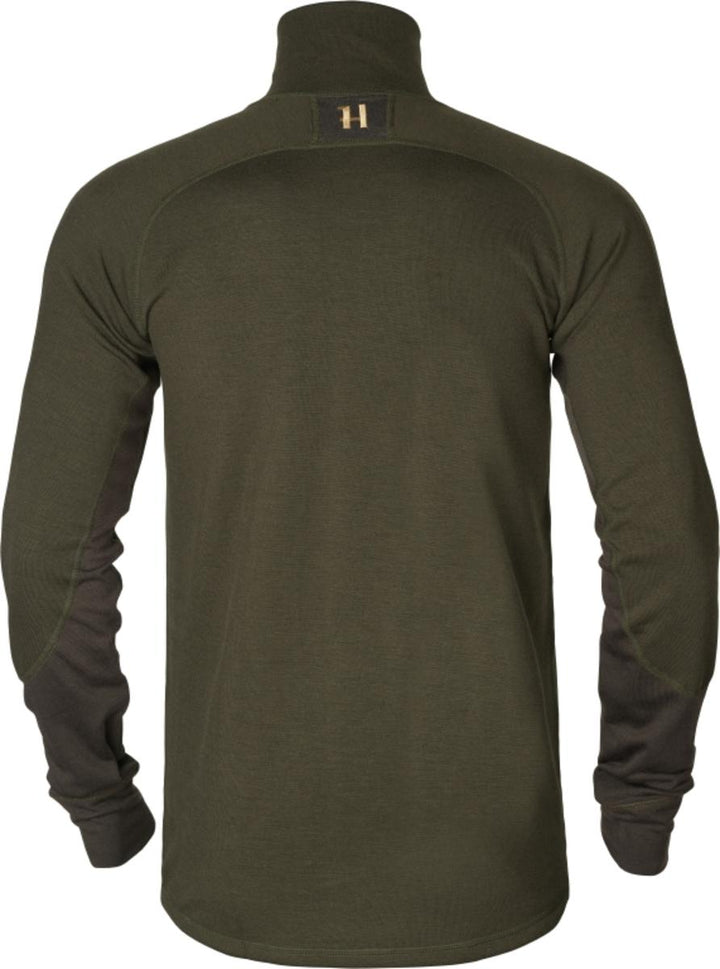 Harkila Base Warm zip neck Willow green/Shadow brown