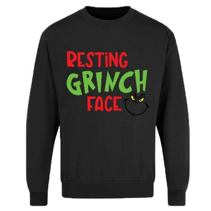 Game Adults Resting Grinch Face Merry Grinchmas Printed Jumper