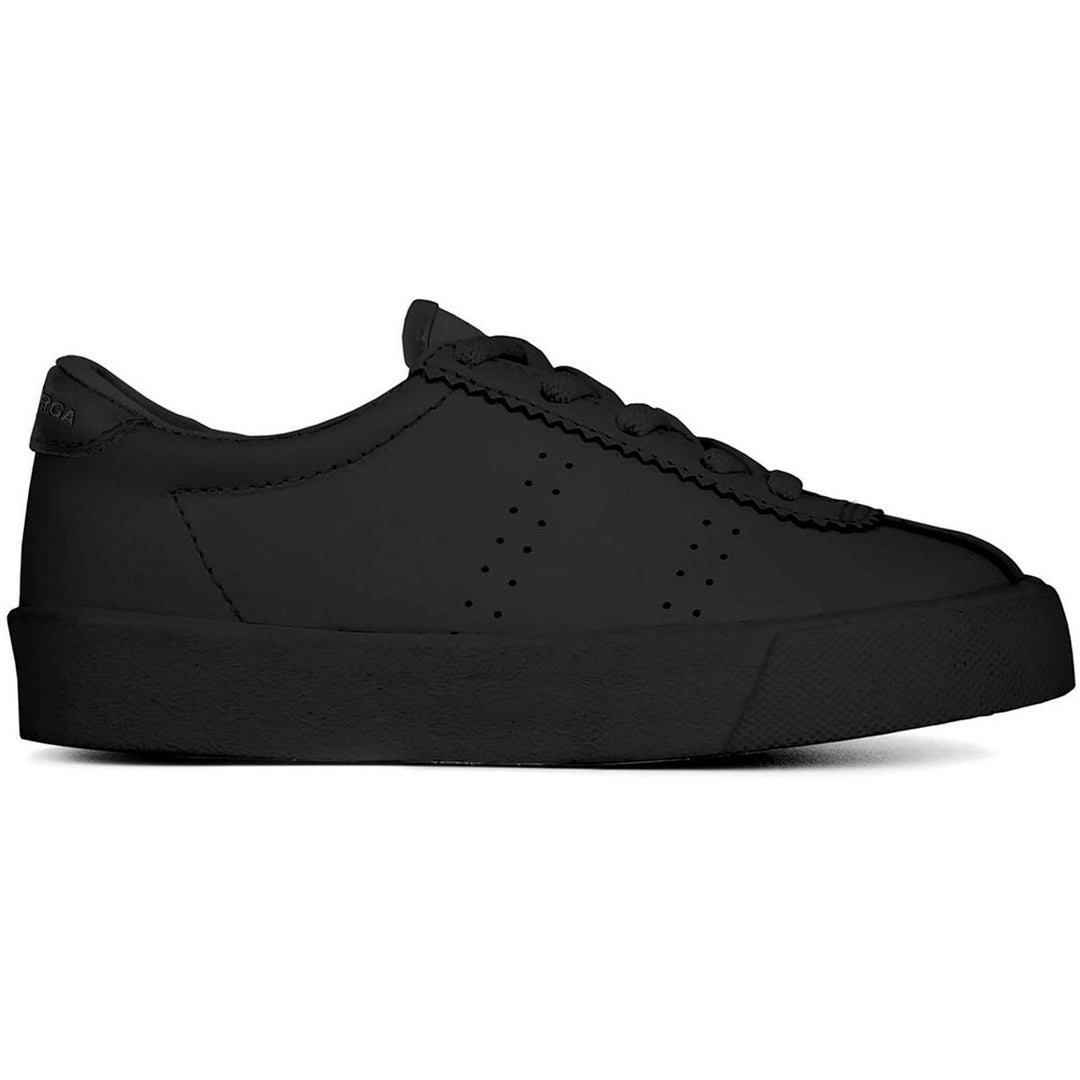 Superga 2843 Kids Club S Vegan Leather Trainer Total Black