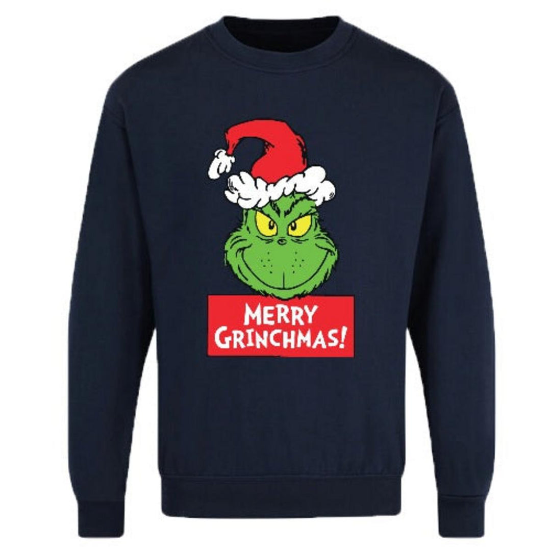 Game Adults Resting Grinch Face Merry Grinchmas Printed Jumper