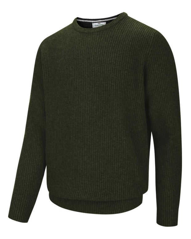 Hoggs of Fife Borders Ribbed Knit Pullover Loden