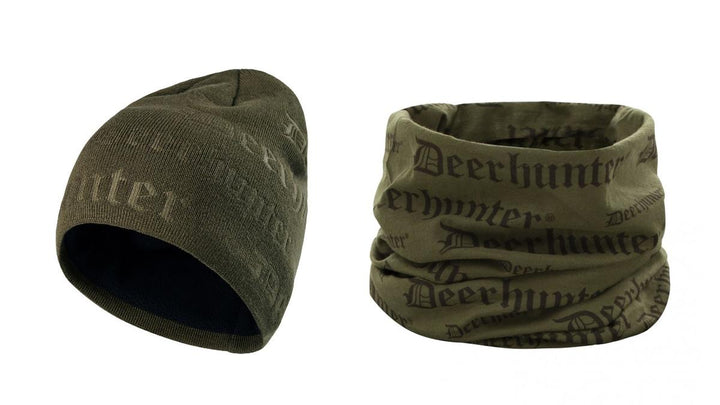BushWear Deerhunter Embossed logo hat - Tarmac green OSFA Green and Deerhunter Logo Neck Tube OSFA Green Bundle