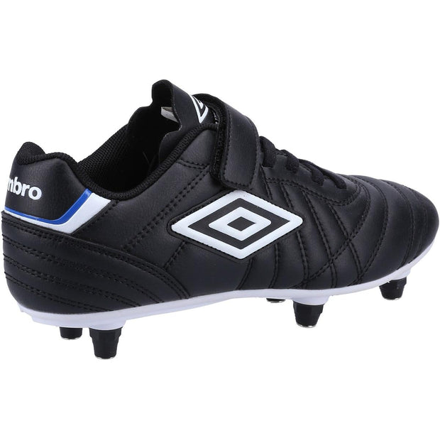 Umbro Speciali Liga Soft Ground Jnr Velcro Football Boot Black/White
