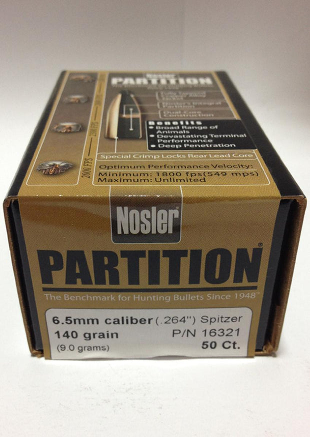 Nosler 6.5mm Nosler Partition 140gr Heads 50pk 16321