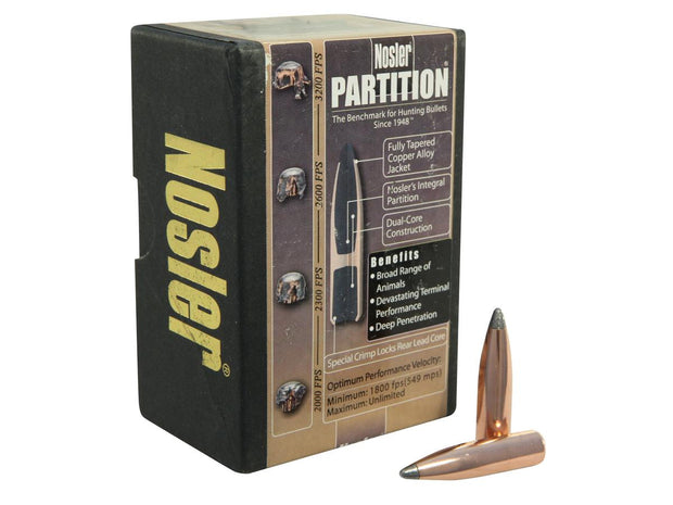 Nosler Partition Projectiles 30 Cal 200gr Sp Box 50