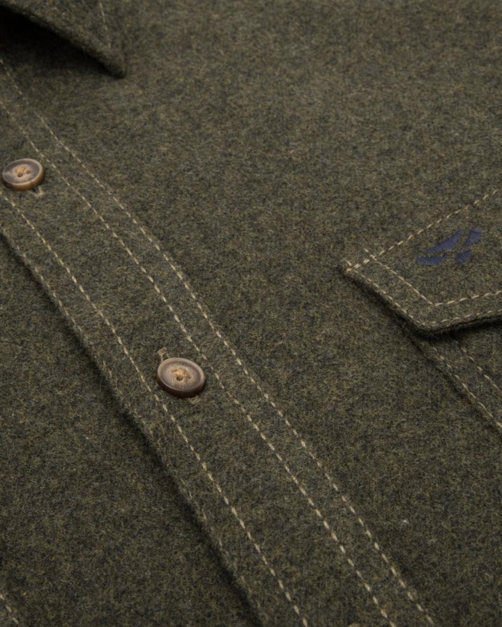 Hoggs of Fife Dunvegan Heavyweight Flannel Shirt Loden