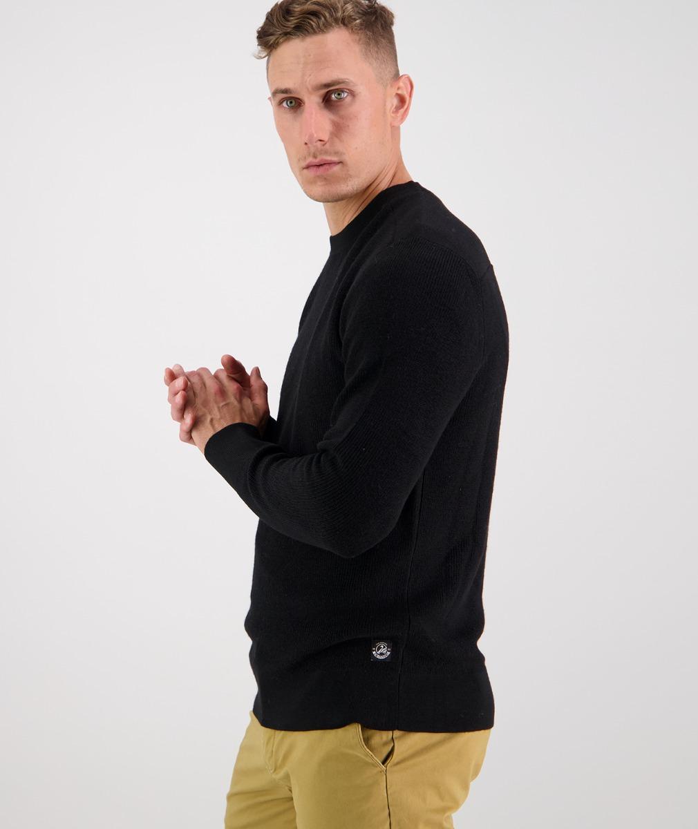 Swanndri Otahu River Crew Neck Merino Black