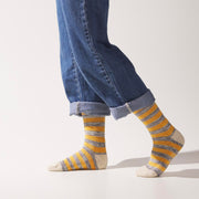 Sealskinz Banham Bamboo Mid Length Women's Striped Sock Yellow/Grey/Cream Women's SOCK