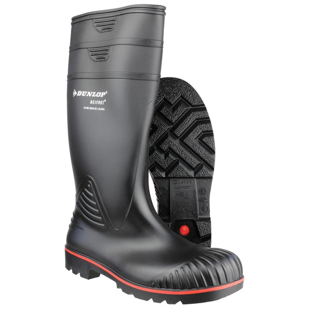 Dunlop Acifort  Heavy Duty Full Safety Wellington Black