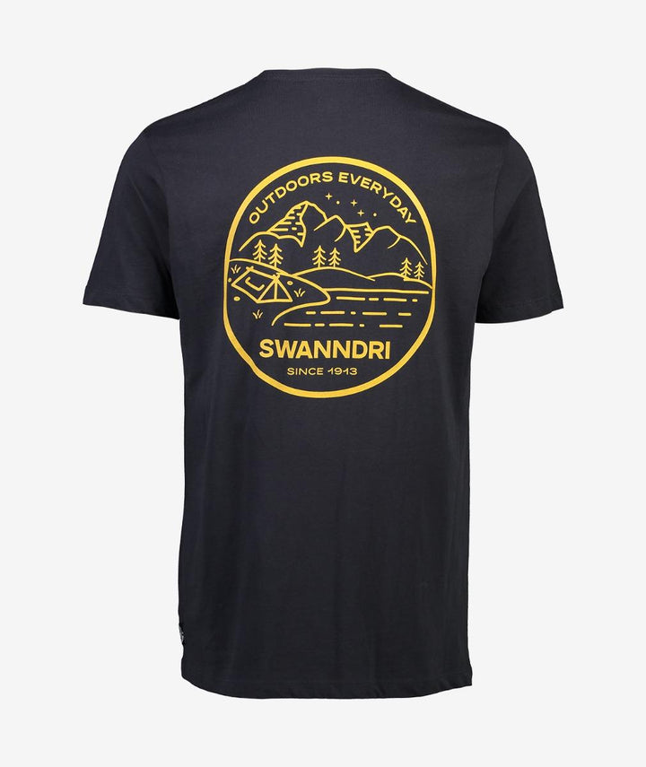 Swanndri Barton Printed T Shirt Washed Black