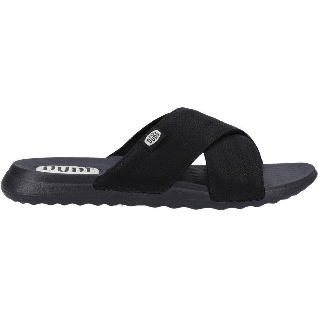 HEYDUDE Christi Slide Distressed Sandal Black