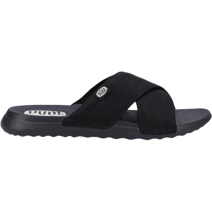 HEYDUDE Christi Slide Distressed Sandal Black