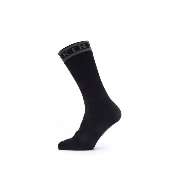 Sealskinz Waterproof Warm Weather Mid Length Sock with HydrostopBlack/GreyUnisex