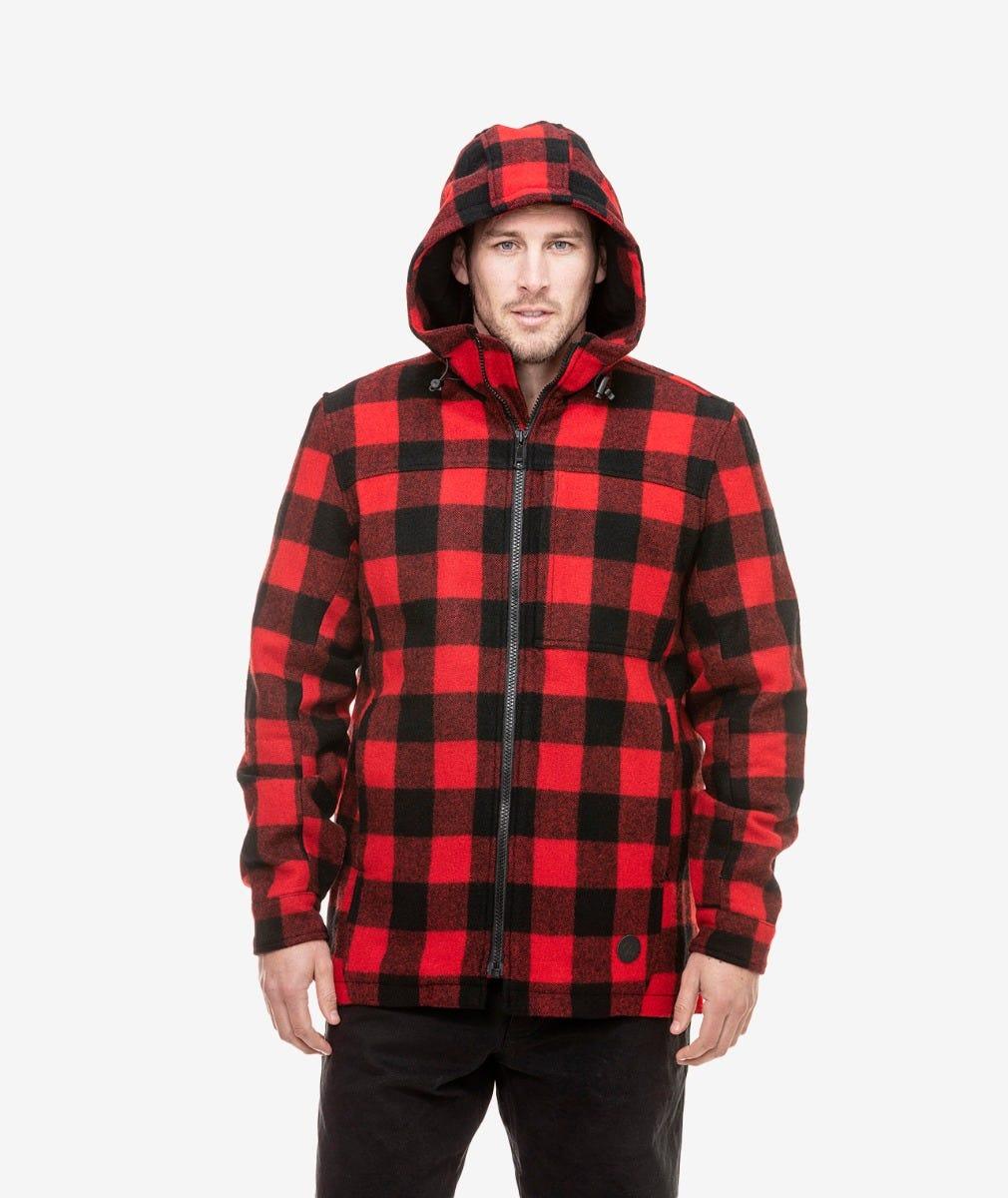 Swanndri Hudson Hoodie Red/Black Check