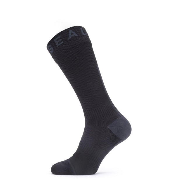 Sealskinz Waterproof All Weather Mid Length Sock with HydrostopBlack/GreyUnisex