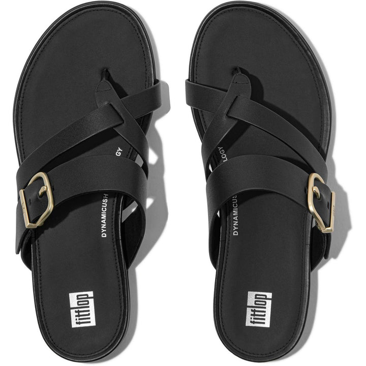 Fitflop Gracie Buckle Toe Post Sandals Black