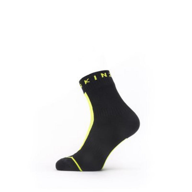Sealskinz Dunton   Waterproof All Weather Ankle Length Sock with Hydrostop Black/Neon Yellow Unisex SOCK