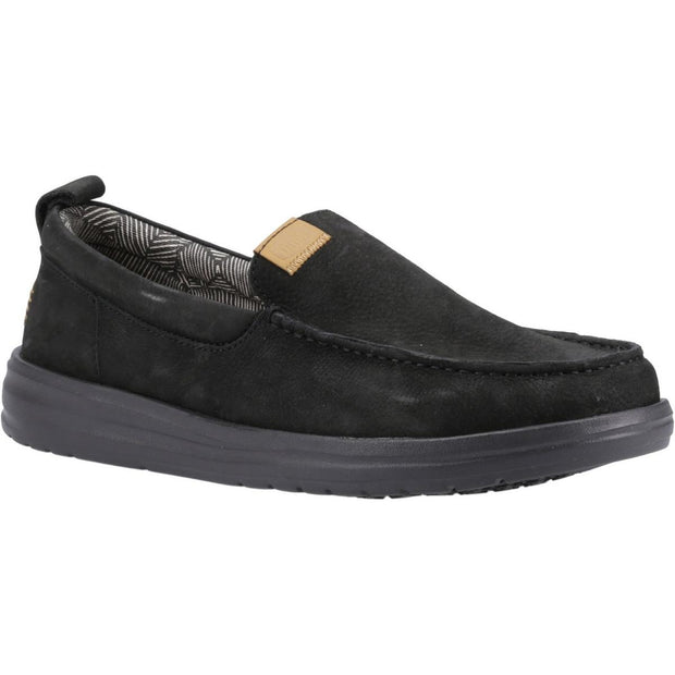 HEYDUDE Wally Grip Moc Craft Leather Shoe Black