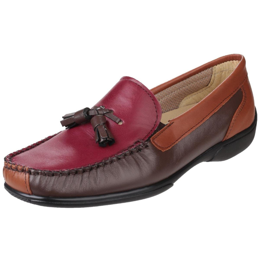 Cotswold Biddlestone Slip On Loafer Shoe Chestnut/Tan/Wine