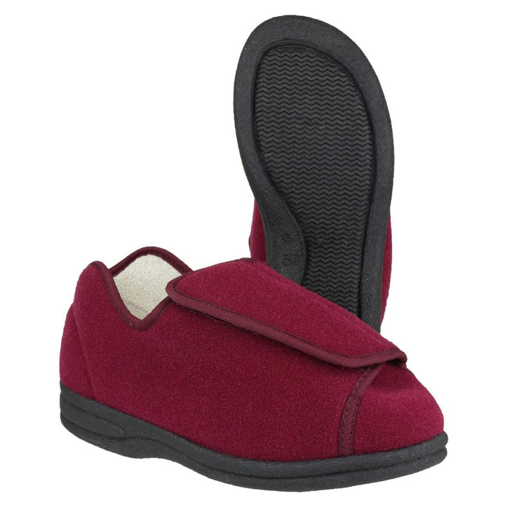 Mirak Fife Touch Fastening Slipper Wine