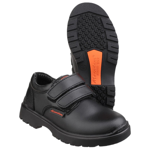 US Brass Alfie Twin Touch Fastening Infant Boys Shoes with Padded Collar Black