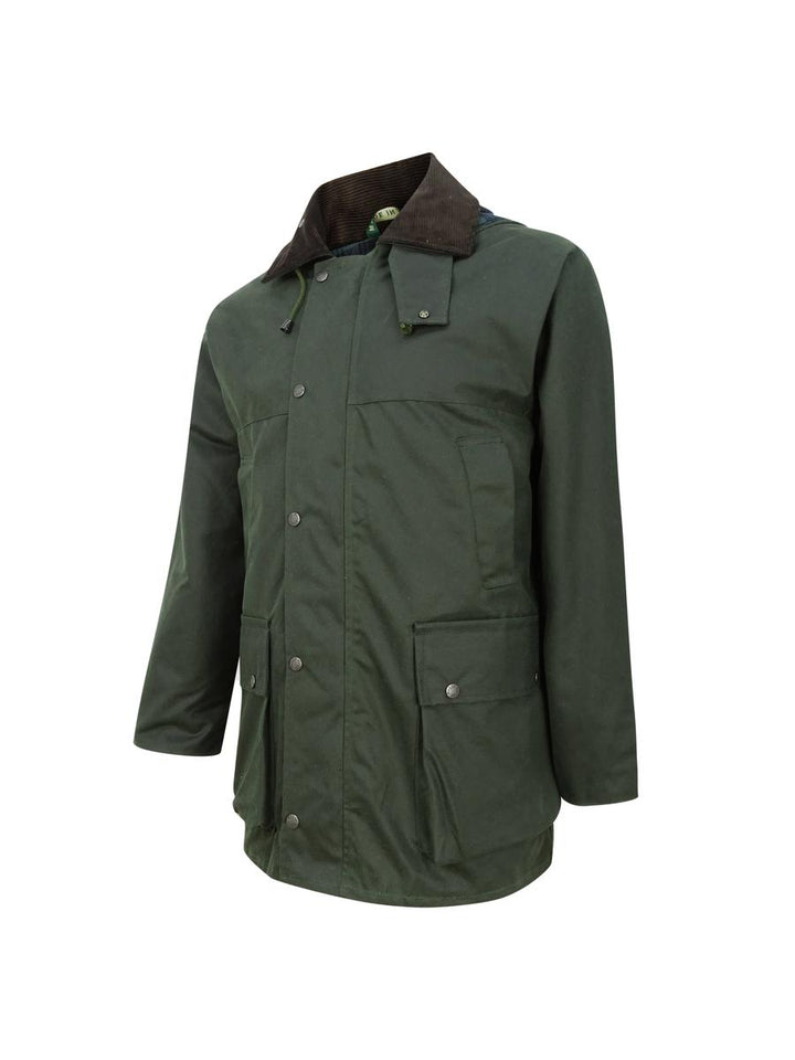 Hoggs of Fife Padded Waxed Jacket  Olive