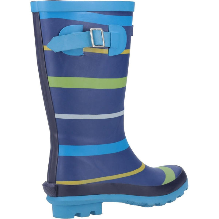 Cotswold Stripe Wellington Boot Blue/Green/Yellow – view 3