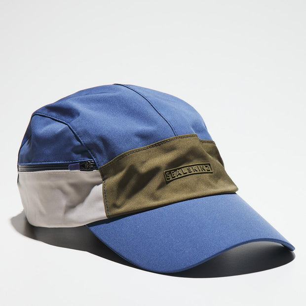 Sealskinz Scole Waterproof Men's Zipped Pocket Cap Navy/Beige/Olive Men's HAT