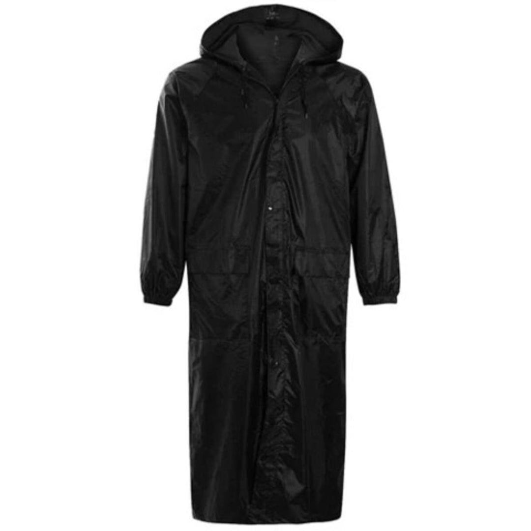 Arctic Storm Long Plain Waterproof Rain Coat - Black