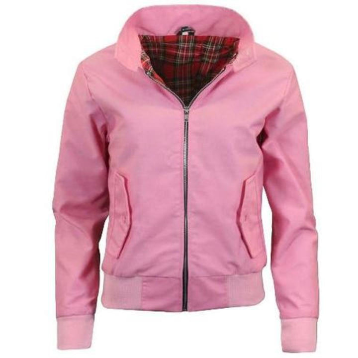 Urban Road Ladies Classic Vintage Harrington Jacket - Pink