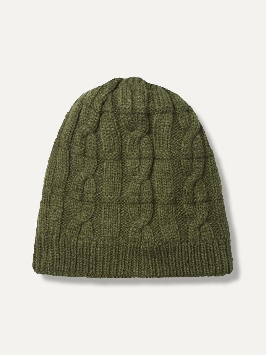 Sealskinz Blakeney Waterproof Cold Weather Cable Knit Beanie Olive Unisex HAT