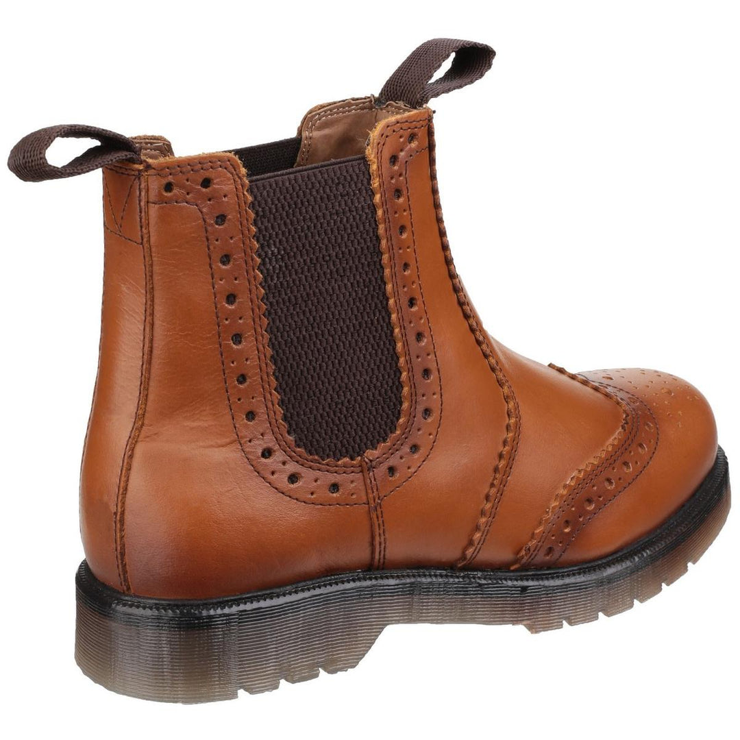 Amblers Dalby Pull On Brogue Boot Tan