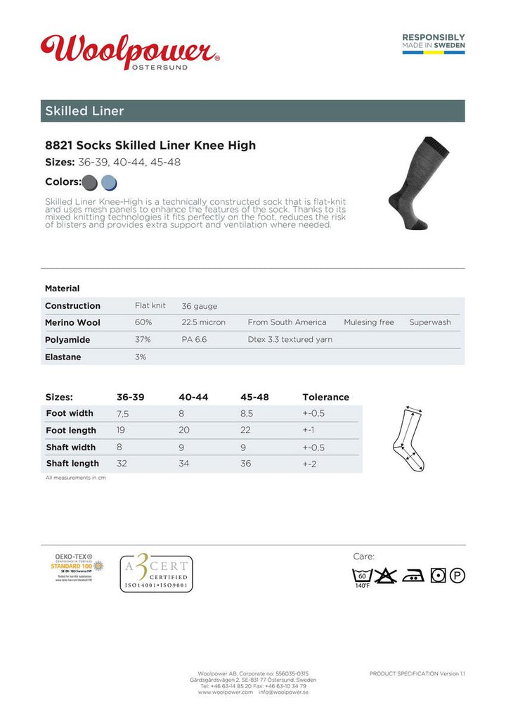 Woolpower Socks Skilled Liner Knee-high