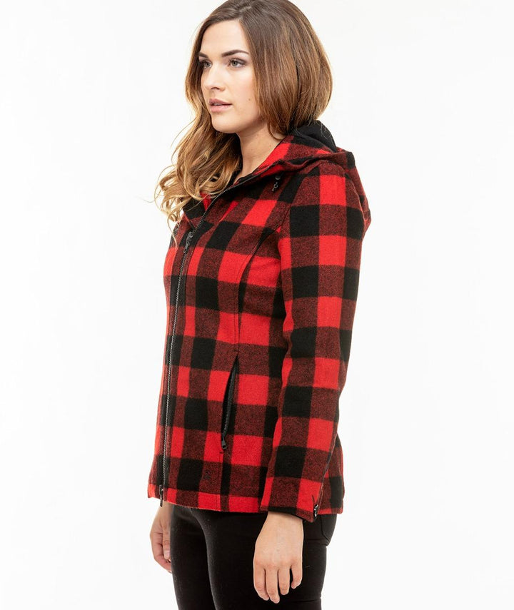 Swanndri Seattle Hoodie Red/Black Check