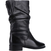 Dune Rosalindas Ruched Calf Boots Black Leather