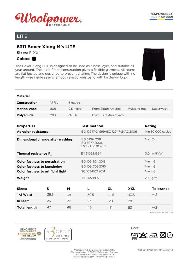 Woolpower Boxer Xlong M´s LITE