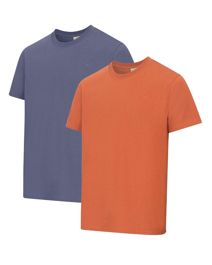 Hoggs of Fife Sandwood 2Pk T-Shirts - Slate Blue/Rust