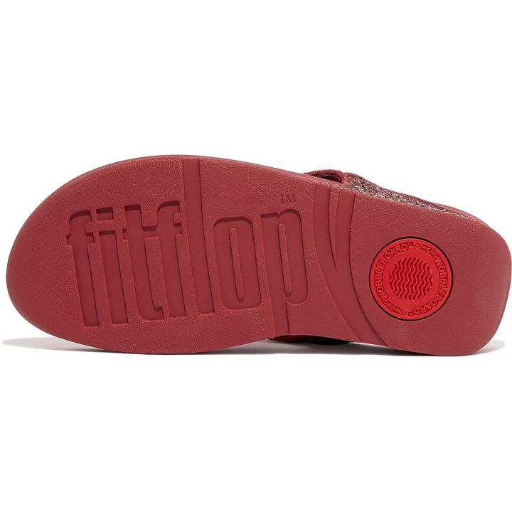 Fitflop Lulu Glitter Toe-Post Sandals Dusky Red