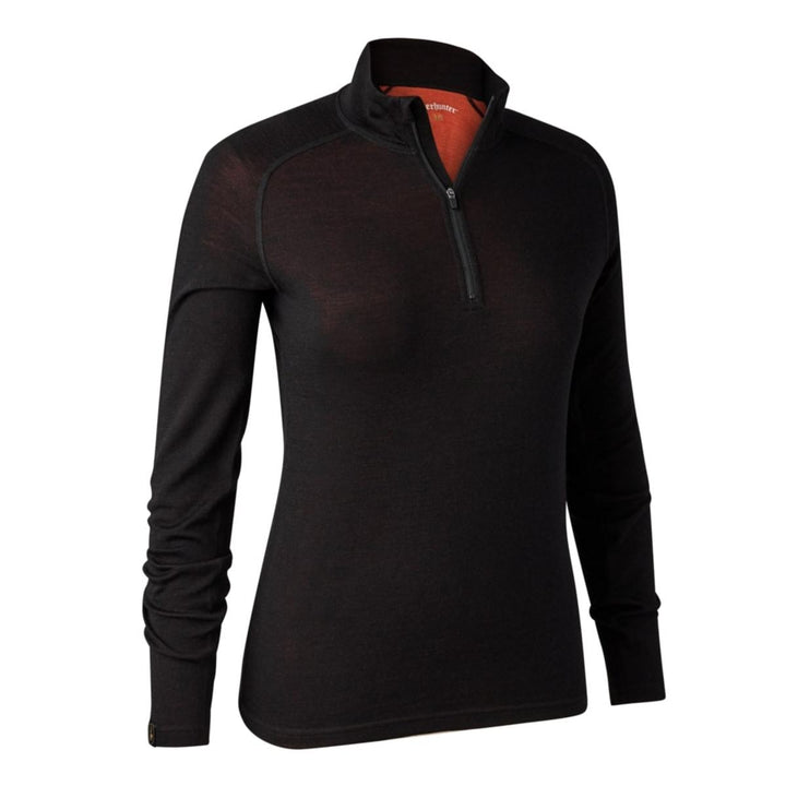 Deerhunter Lady Quinn Merino ½-Zip Undershirt Black Oak