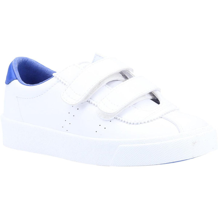 Superga 2843 Club S Straps Vegan Leather Trainers White-Blue Cold