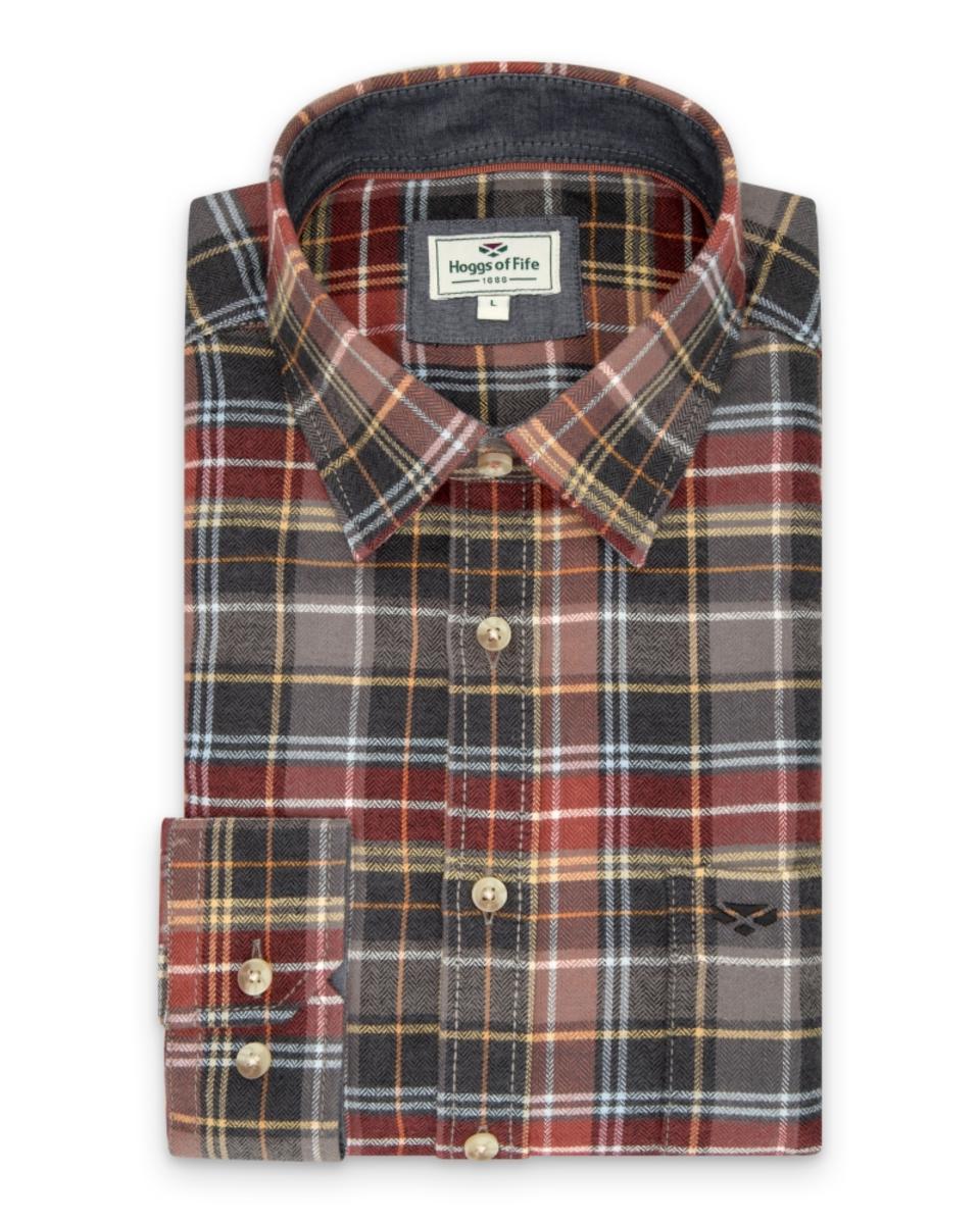 Hoggs of Fife Pitlochry Flannel Shirt Chestnut Check S
