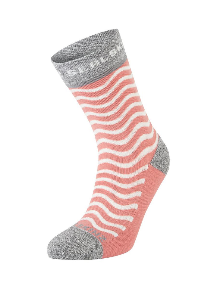 Sealskinz Rudham Womens Mid Length Meteorological Active Sock Pink/Cream/Grey Unisex SOCK