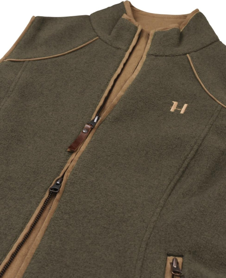 Harkila Sandhem lady fleece waistcoat - Willow green melange