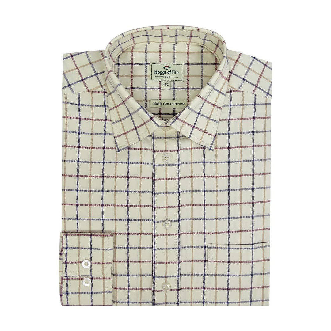 Hoggs of Fife Ambassador Premier Tattersall Shirt Cream Check