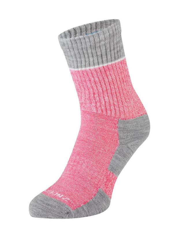 Sealskinz Thurton Solo QuickDry Mid Length Sock Pink/Light Grey Marl/Cream Womens SOCK