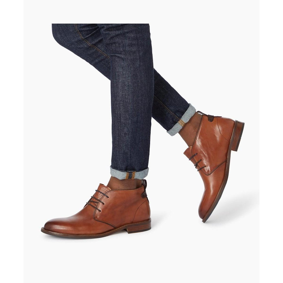 Dune Marching Lace Up Chukka Boots Tan
